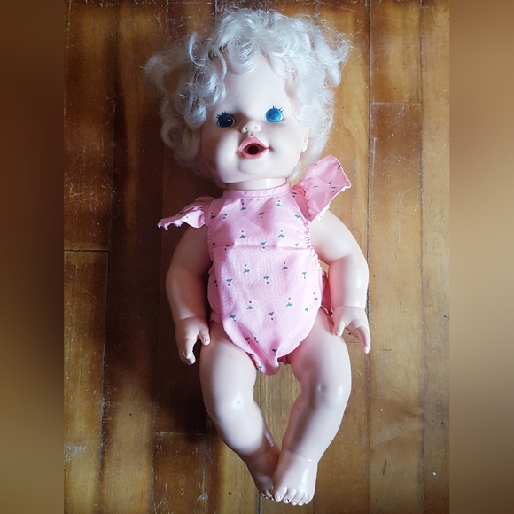 1984 Baby Alive Doll 13" Kenner Vintage Lever on Back WORKS Hong Kong - Picture 3 of 17
